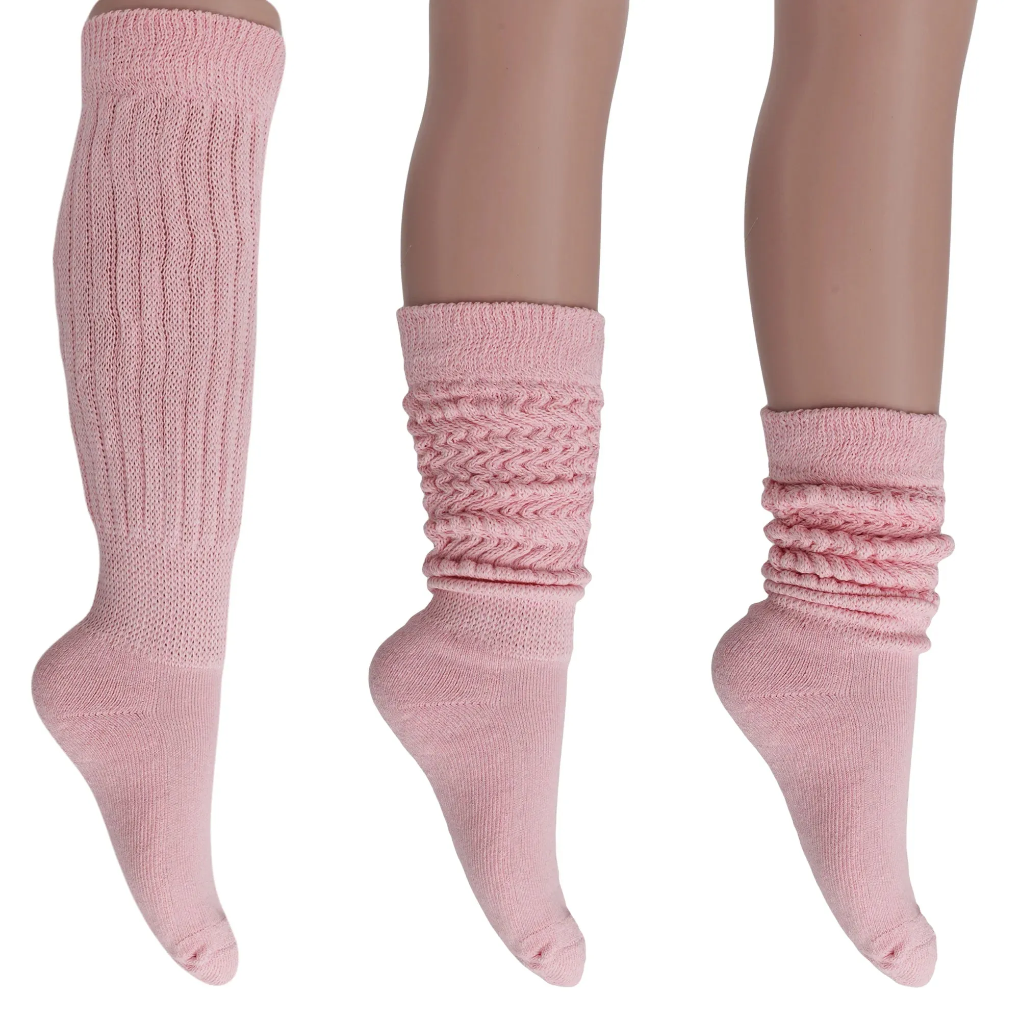 Women'S Extra Long Heavy Slouch Cotton Socks – 3 Pairs, Size 9-11