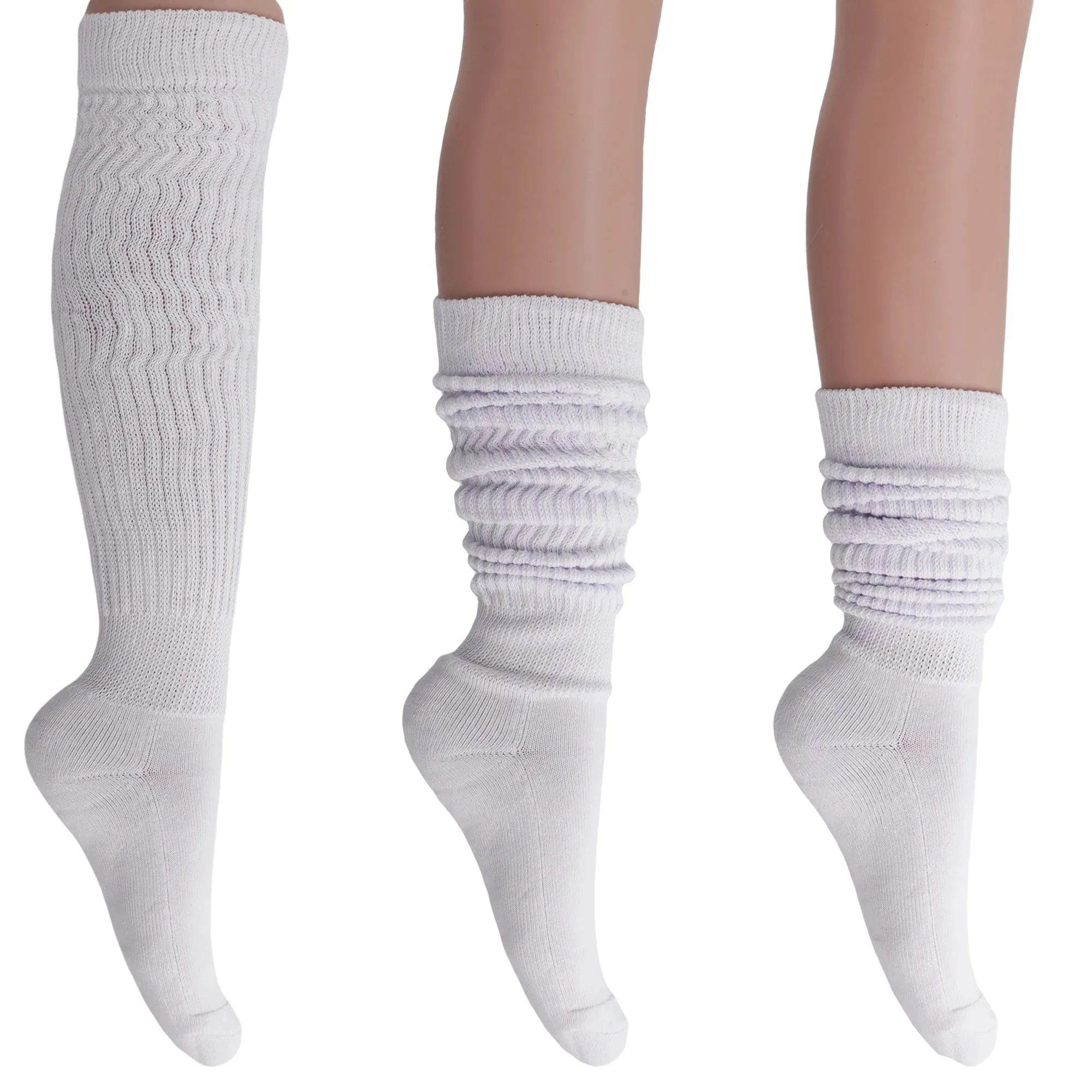 Women'S Extra Long Heavy Slouch Cotton Socks – 3 Pairs, Size 9-11