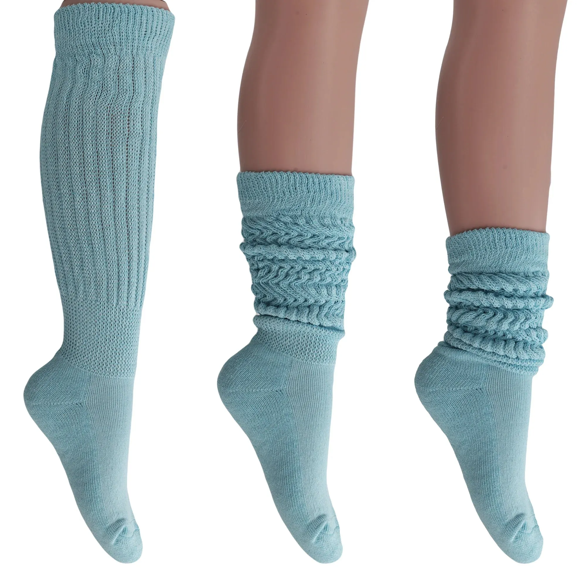 Women'S Extra Long Heavy Slouch Cotton Socks – 3 Pairs, Size 9-11