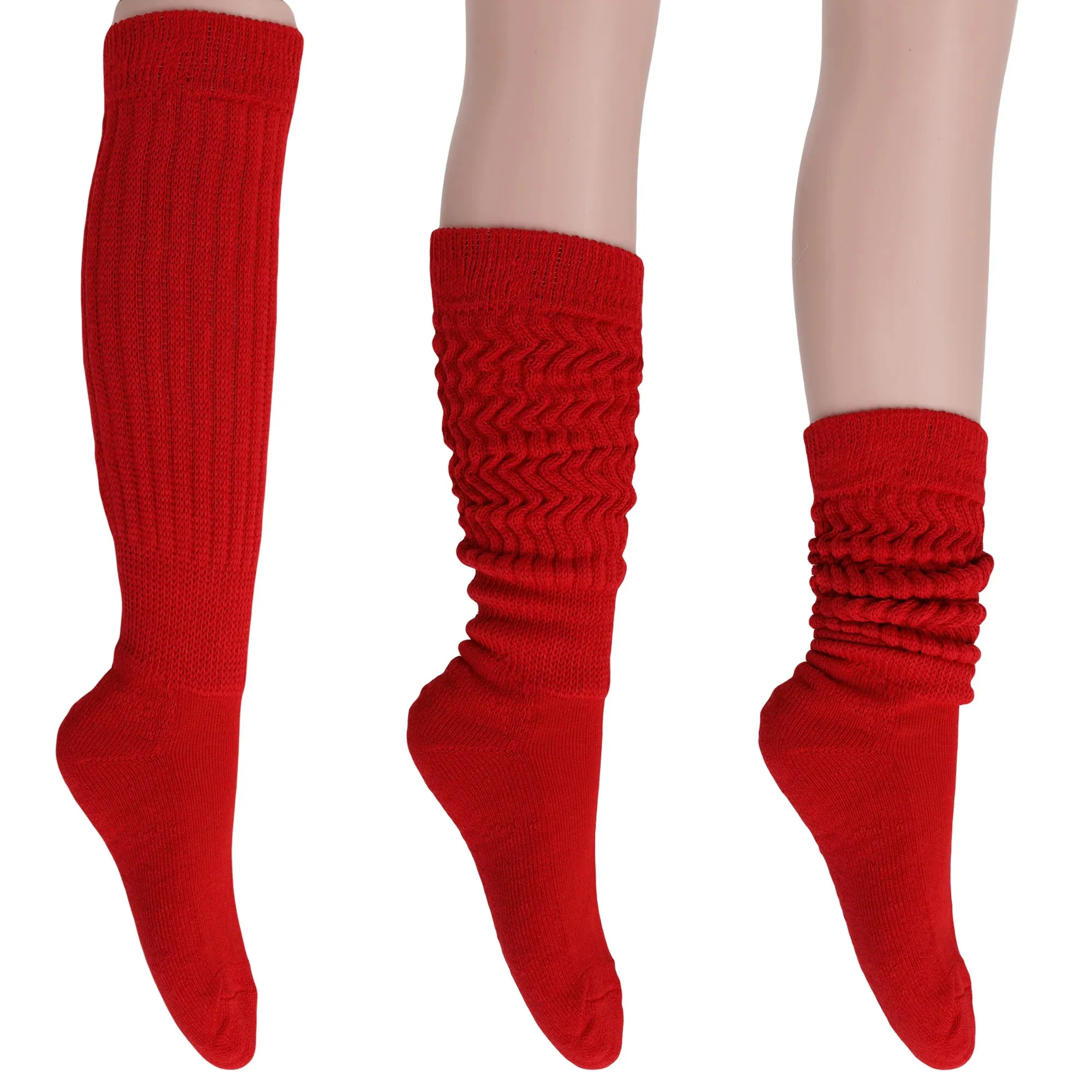 Women'S Extra Long Heavy Slouch Cotton Socks – 3 Pairs, Size 9-11