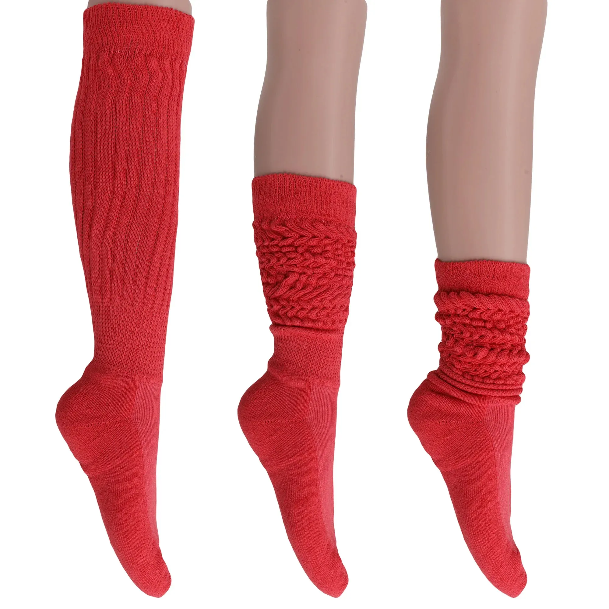 Women'S Extra Long Heavy Slouch Cotton Socks – 3 Pairs, Size 9-11