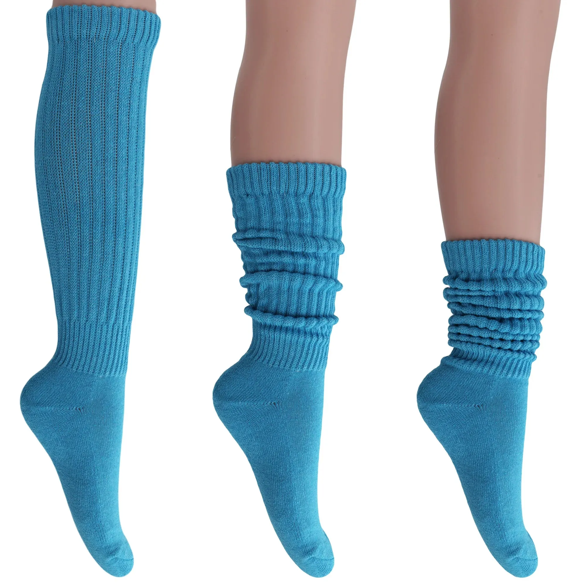 Women'S Extra Long Heavy Slouch Cotton Socks – 3 Pairs, Size 9-11