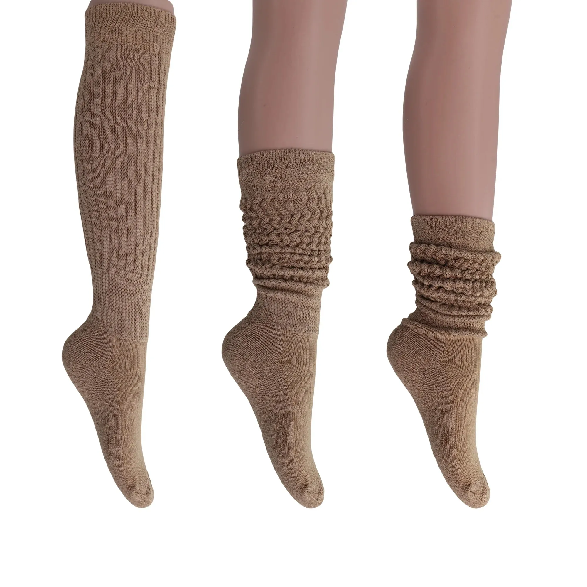 Women'S Extra Long Heavy Slouch Cotton Socks – 3 Pairs, Size 9-11