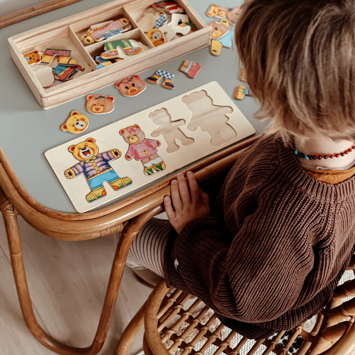Woods™ | Wooden jigsaw puzzle 'Boris the teddy bear'