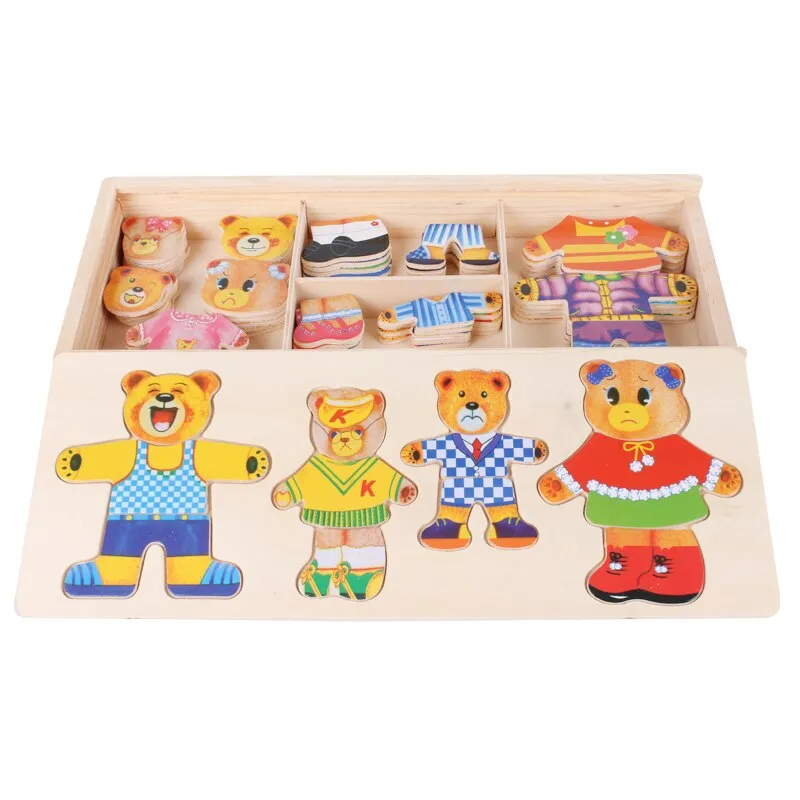 Woods™ | Wooden jigsaw puzzle 'Boris the teddy bear'