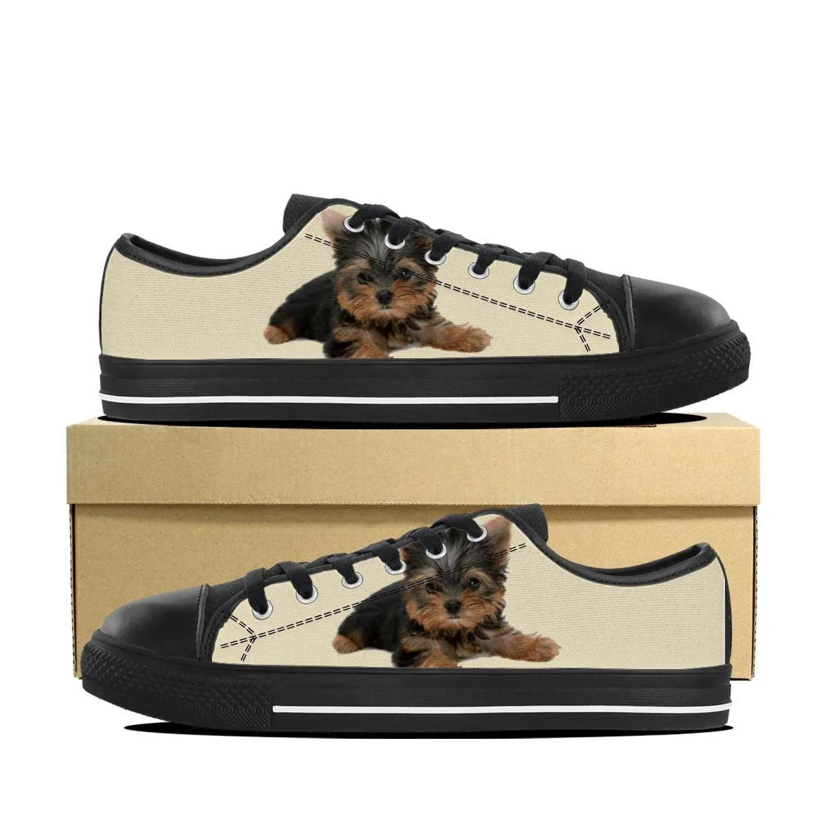 YORKIE PUPPY CANVAS SHOES